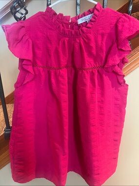 Sweet Rain womensFuchsia Ruffle Sleeve Blouse